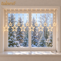 talnevi™ Star Curtain Christmas Lights, 6.6 ft Wide, 12 Hanging Stars, USB Powered LED Indoor Window Backdrop